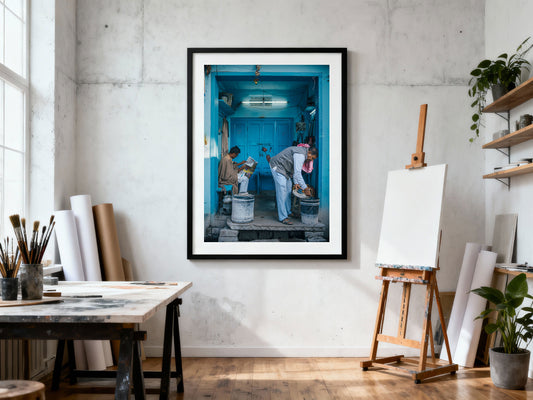 Der Barbier in Blau